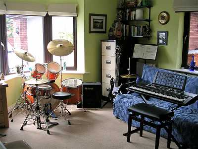 Photo: drums in the studio at My Smart Music, Lazonby, Penrith, Cumbria