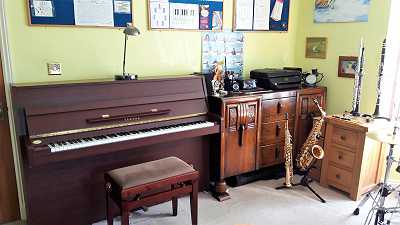 Photo: piano in the studio at My Smart Music, Lazonby, Penrith, Cumbria